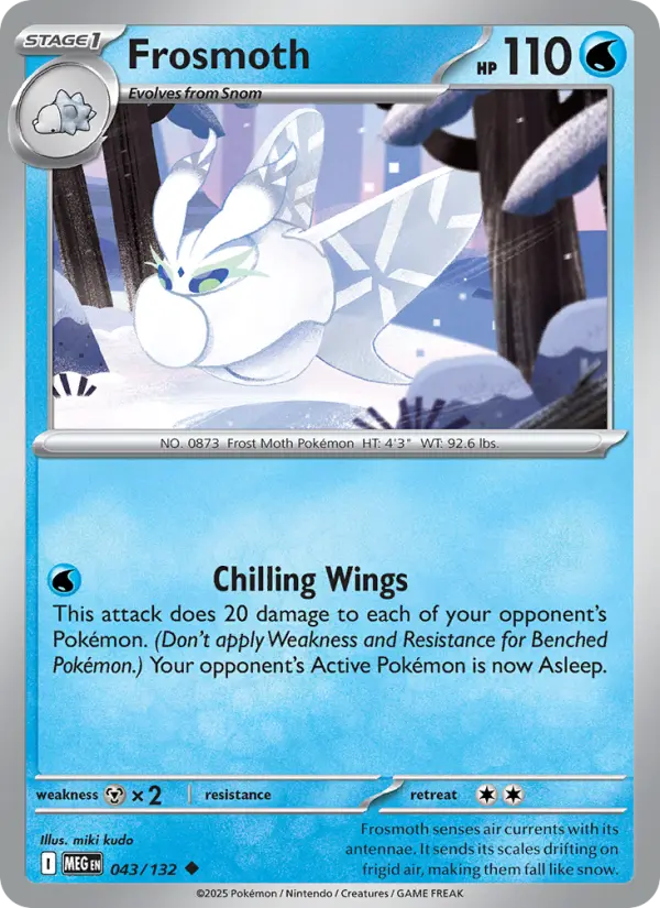 Frosmoth Uncommon Pokemon card #043 from Mega Evolution