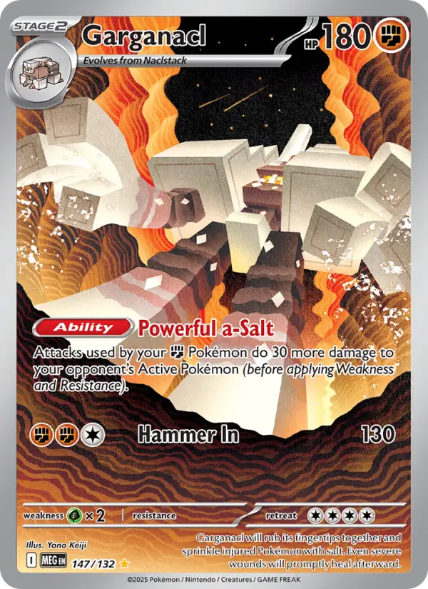 Garganacl Illustration rare Pokemon card #147 from Mega Evolution
