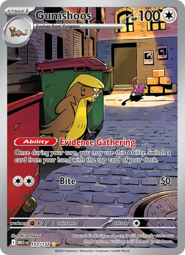 Gumshoos Illustration rare Pokemon card #153 from Mega Evolution