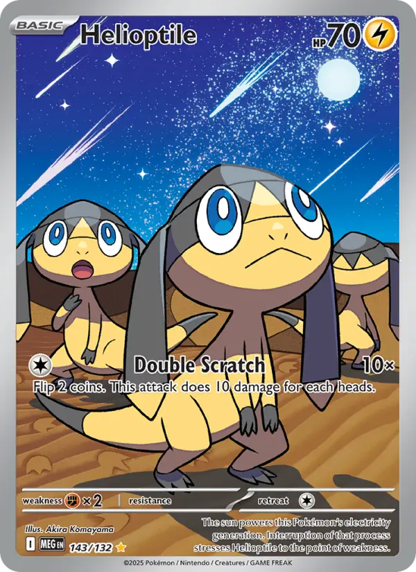 Helioptile Illustration rare Pokemon card #143 from Mega Evolution