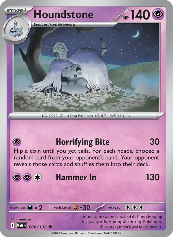 Houndstone Uncommon Pokemon card #066 from Mega Evolution
