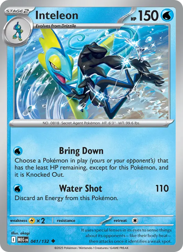 Inteleon Uncommon Pokemon card #041 from Mega Evolution