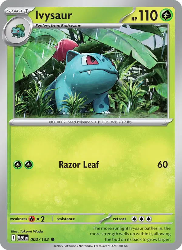 Ivysaur Common Pokemon card #002 from Mega Evolution
