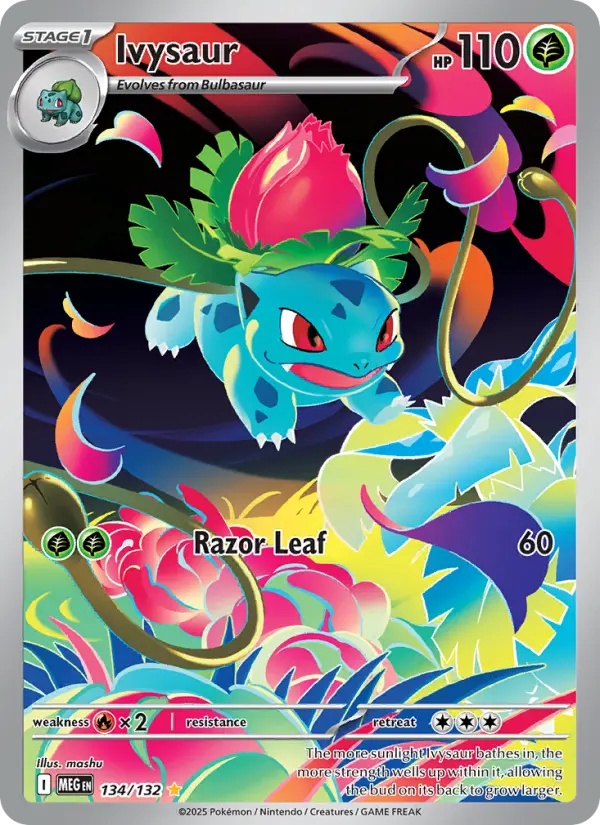 Ivysaur Illustration rare Pokemon card #134 from Mega Evolution