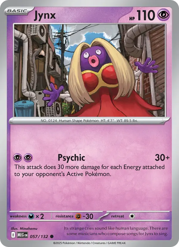 Jynx Common Pokemon card #057 from Mega Evolution