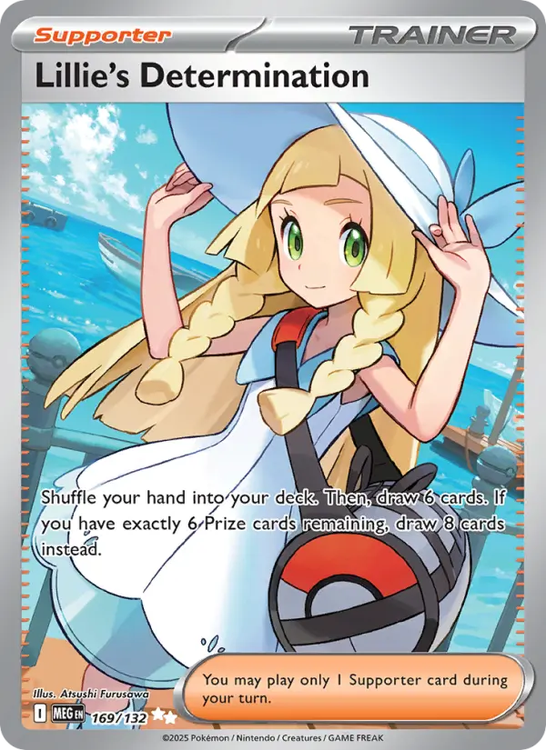 Lillie's Determination Ultra Rare Pokemon card #169 from Mega Evolution