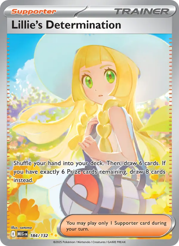 Lillie's Determination Special illustration rare Pokemon card #184 from Mega Evolution