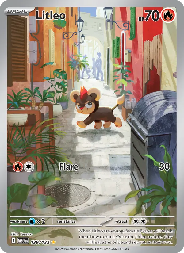 Litleo Illustration rare Pokemon card #139 from Mega Evolution