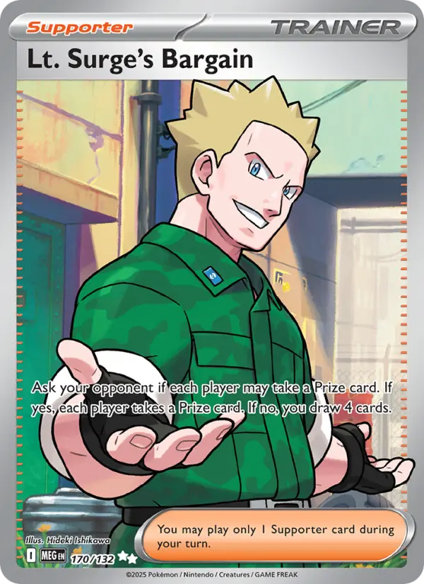 Lt. Surge's Bargain Ultra Rare Pokemon card #170 from Mega Evolution