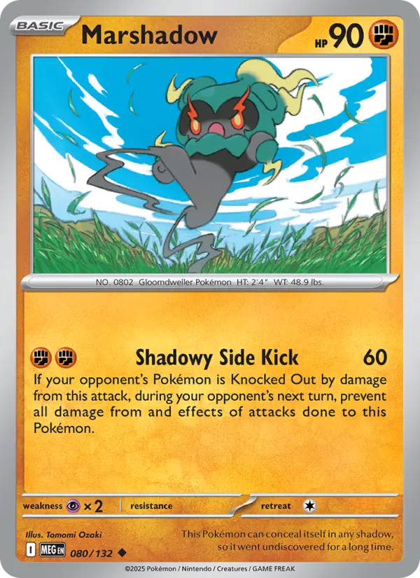 Marshadow Uncommon Pokemon card #080 from Mega Evolution