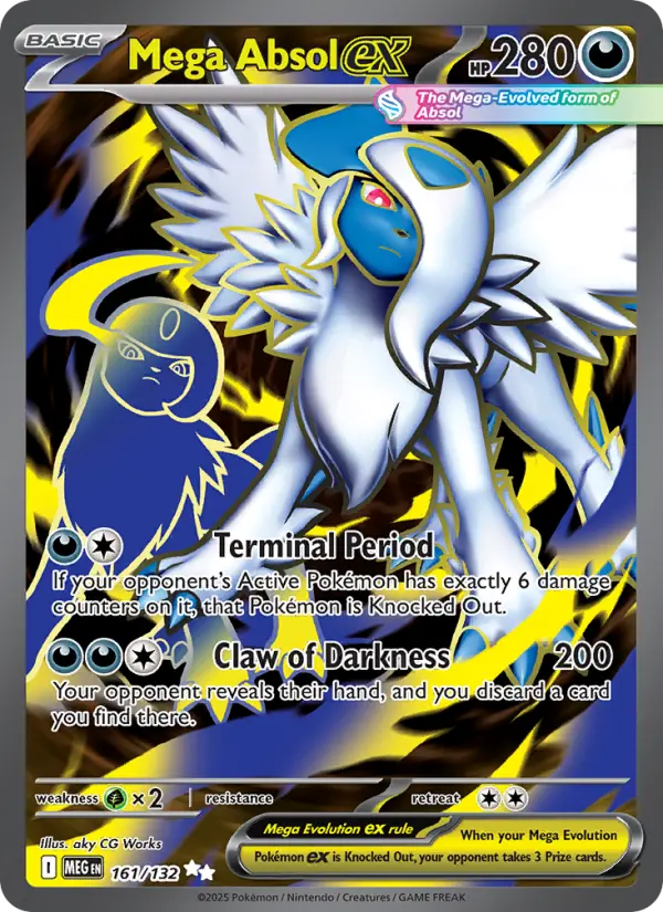 Mega Absol ex Ultra Rare Pokemon card #161 from Mega Evolution