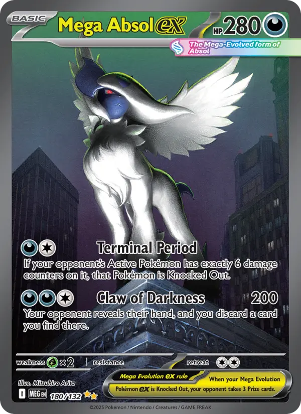 Mega Absol ex Special illustration rare Pokemon card #180 from Mega Evolution