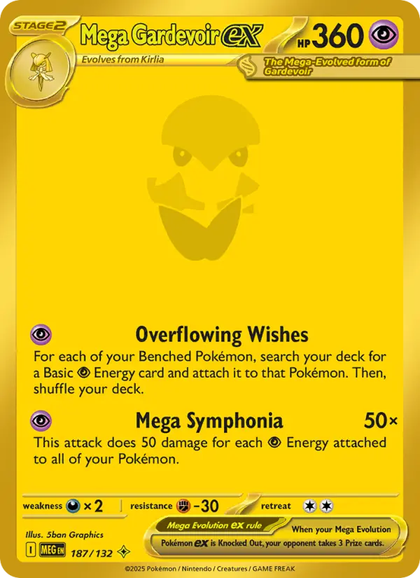 Mega Gardevoir ex Mega Hyper Rare Pokemon card #187 from Mega Evolution