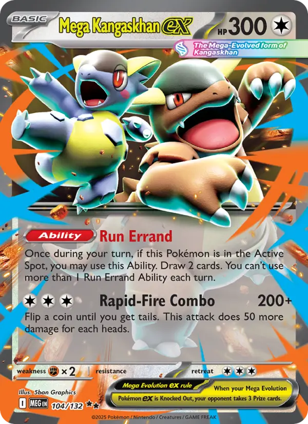 Mega Kangaskhan ex Double rare Pokemon card #104 from Mega Evolution