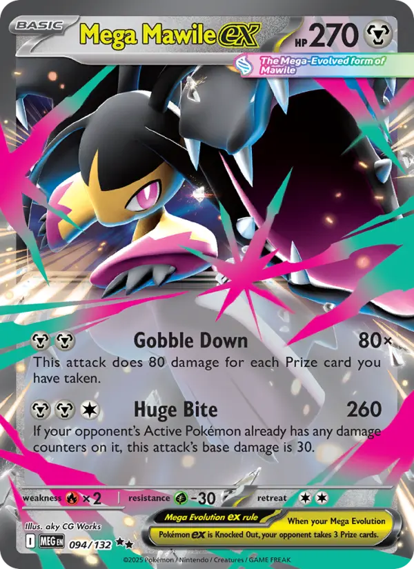Mega Mawile ex Double rare Pokemon card #094 from Mega Evolution