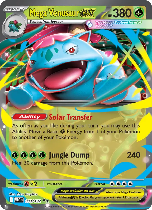 Mega Venusaur ex Double rare Pokemon card #003 from Mega Evolution