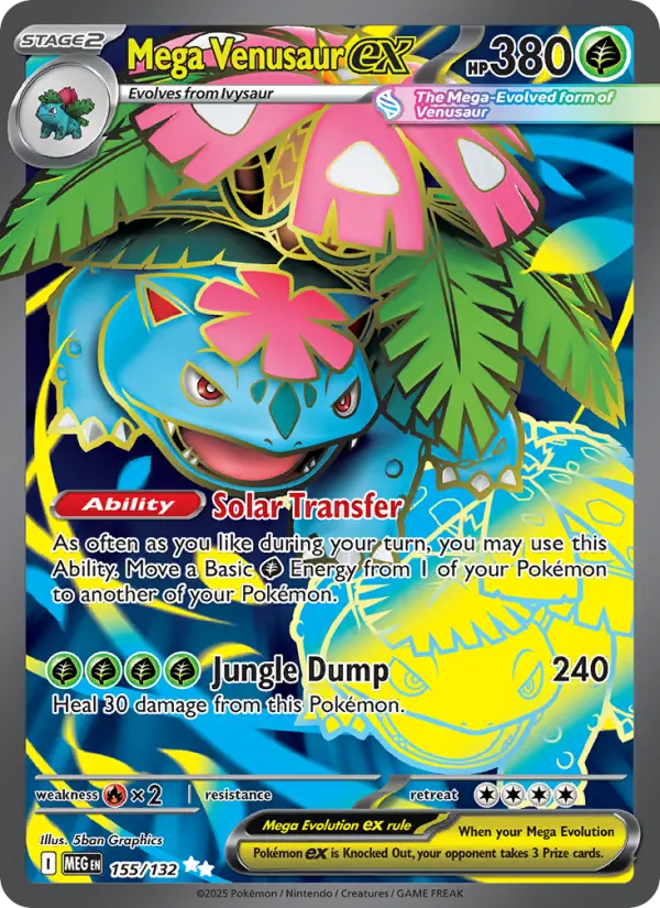 Mega Venusaur ex Ultra Rare Pokemon card #155 from Mega Evolution