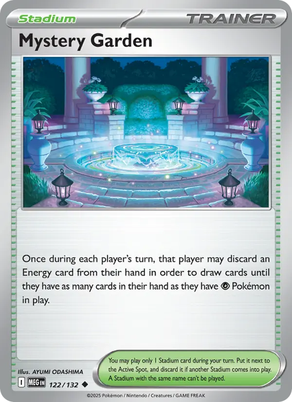 Mystery Garden Uncommon Pokemon card #122 from Mega Evolution