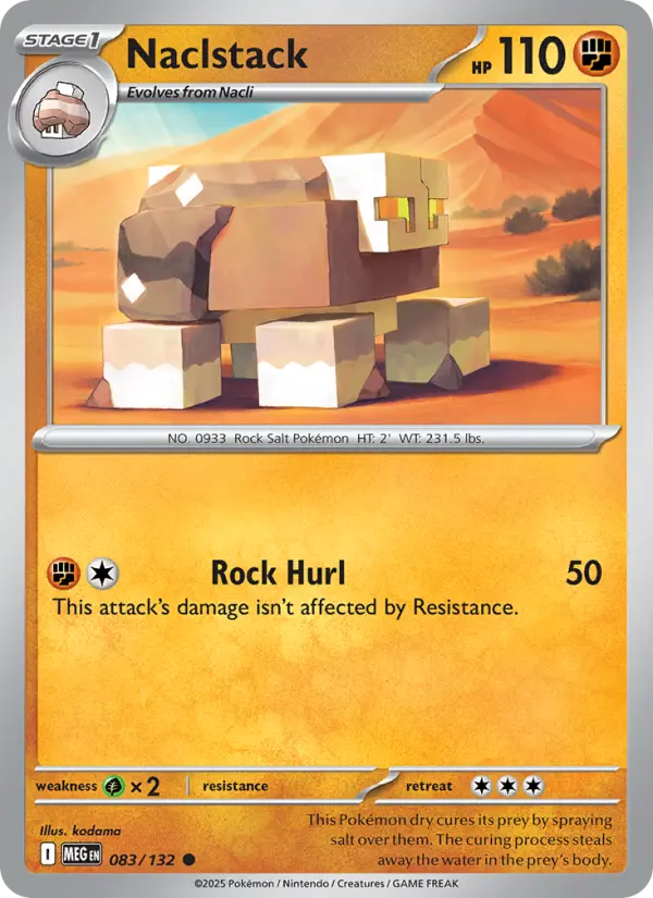 Naclstack Common Pokemon card #083 from Mega Evolution