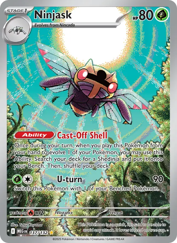 Ninjask Illustration rare Pokemon card #137 from Mega Evolution