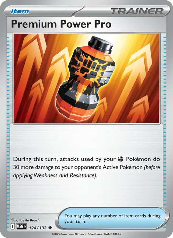 Premium Power Pro Uncommon Pokemon card #124 from Mega Evolution