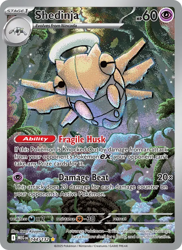 Shedinja Illustration rare Pokemon card #144 from Mega Evolution