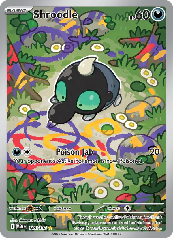 Shroodle Illustration rare Pokemon card #149 from Mega Evolution