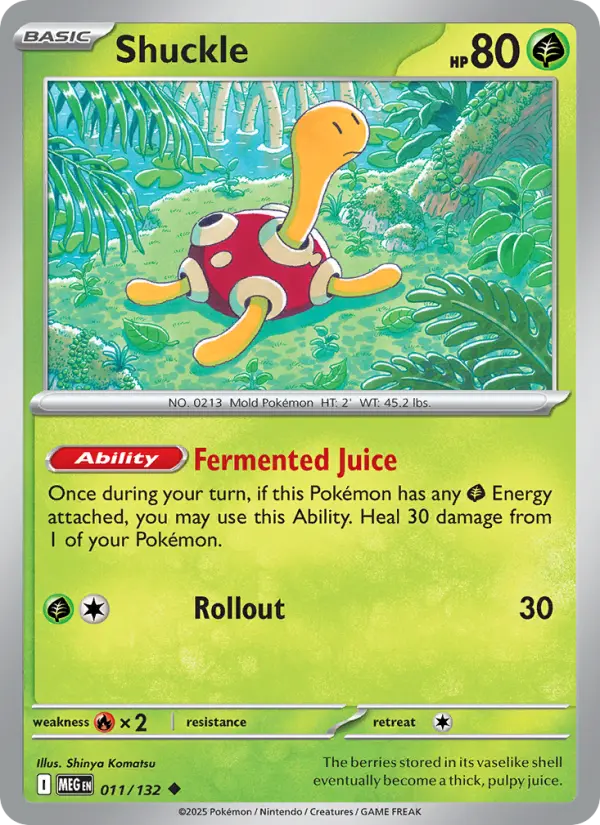 Shuckle Uncommon Pokemon card #011 from Mega Evolution