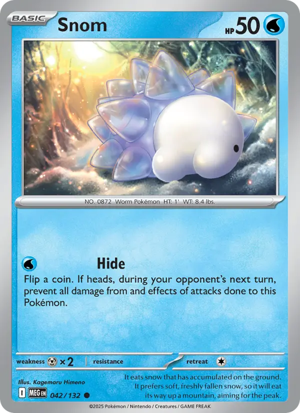 Snom Common Pokemon card #042 from Mega Evolution