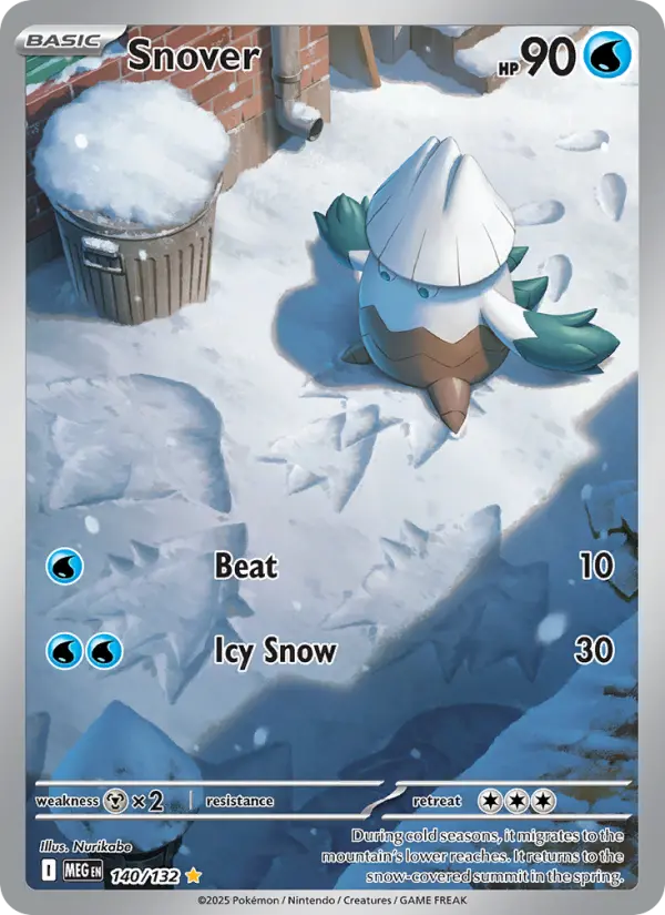 Snover Illustration rare Pokemon card #140 from Mega Evolution