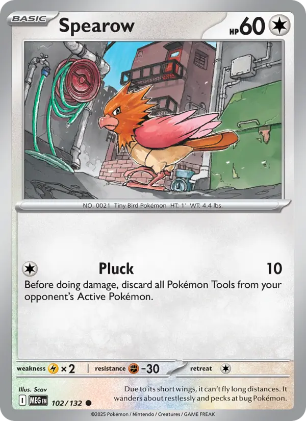 Spearow Common Pokemon card #102 from Mega Evolution