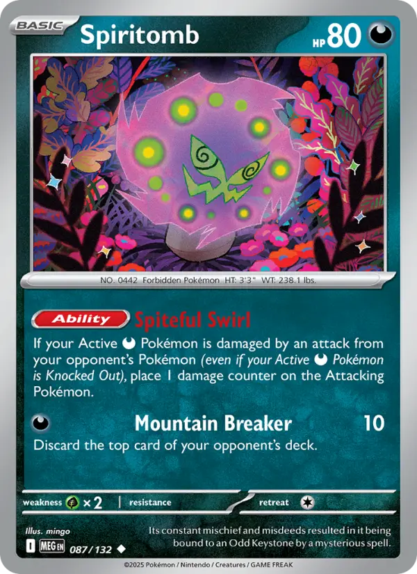 Spiritomb Uncommon Pokemon card #087 from Mega Evolution