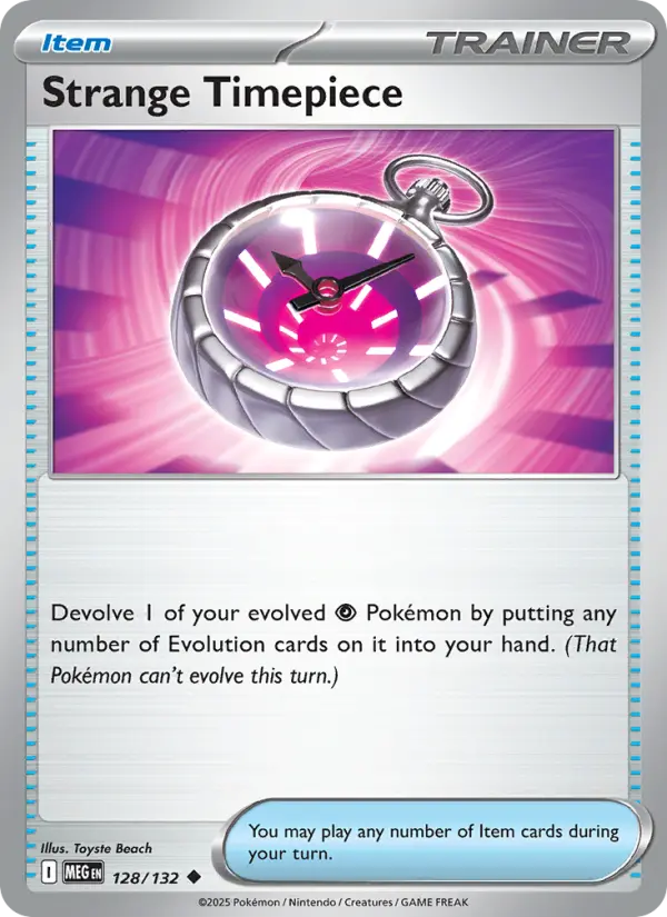 Strange Timepiece Uncommon Pokemon card #128 from Mega Evolution