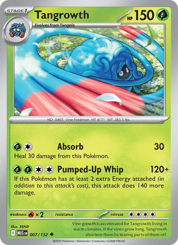 Tangrowth Uncommon Pokemon card #007 from Mega Evolution