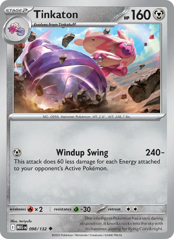 Tinkaton Uncommon Pokemon card #098 from Mega Evolution
