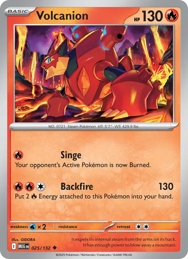 Volcanion Uncommon Pokemon card #025 from Mega Evolution