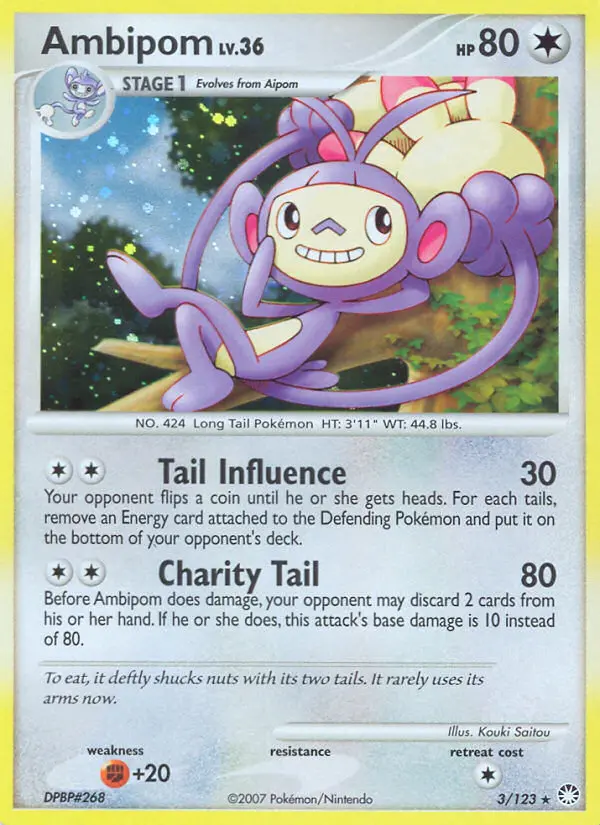 Ambipom Rare Holo Pokemon card #3 from Mysterious Treasures