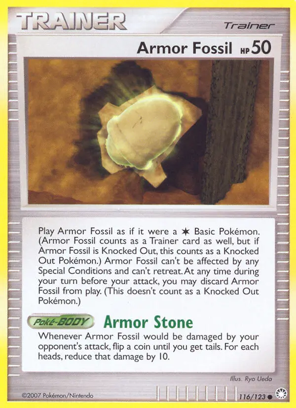 Armor Fossil Common Pokemon card #116 from Mysterious Treasures