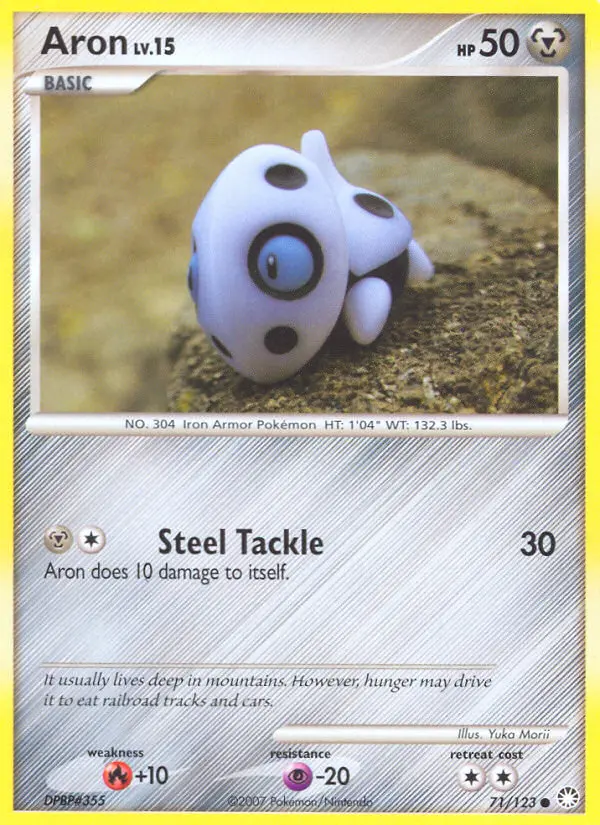 Aron Common Pokemon card #71 from Mysterious Treasures