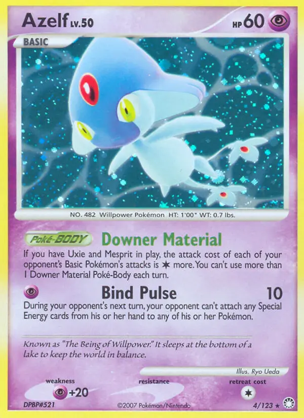 Azelf Rare Holo Pokemon card #4 from Mysterious Treasures