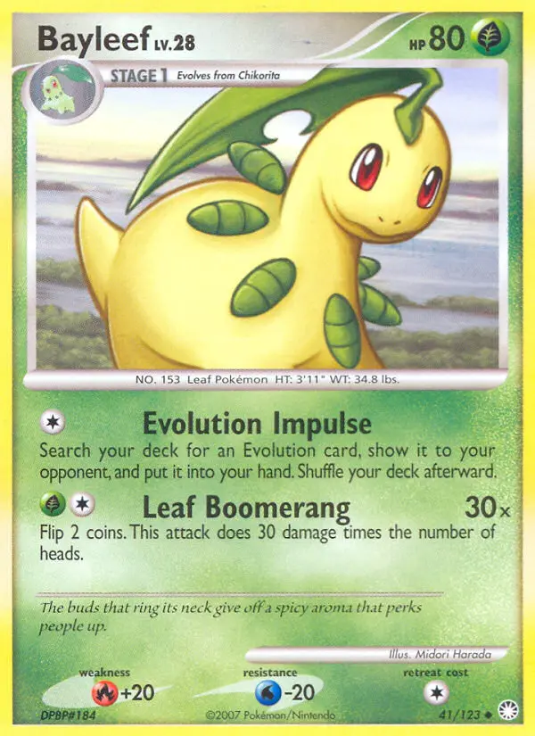 Bayleef Uncommon Pokemon card #41 from Mysterious Treasures
