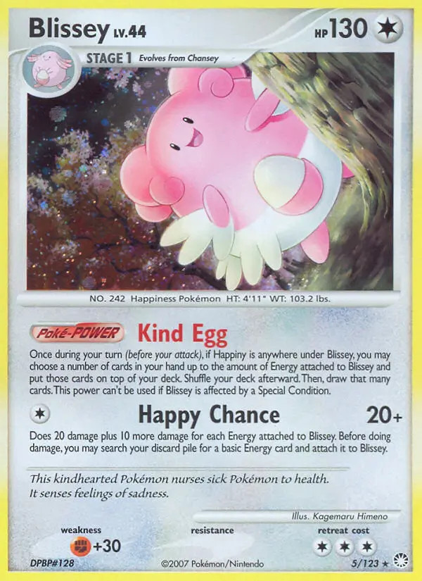 Blissey Rare Holo Pokemon card #5 from Mysterious Treasures