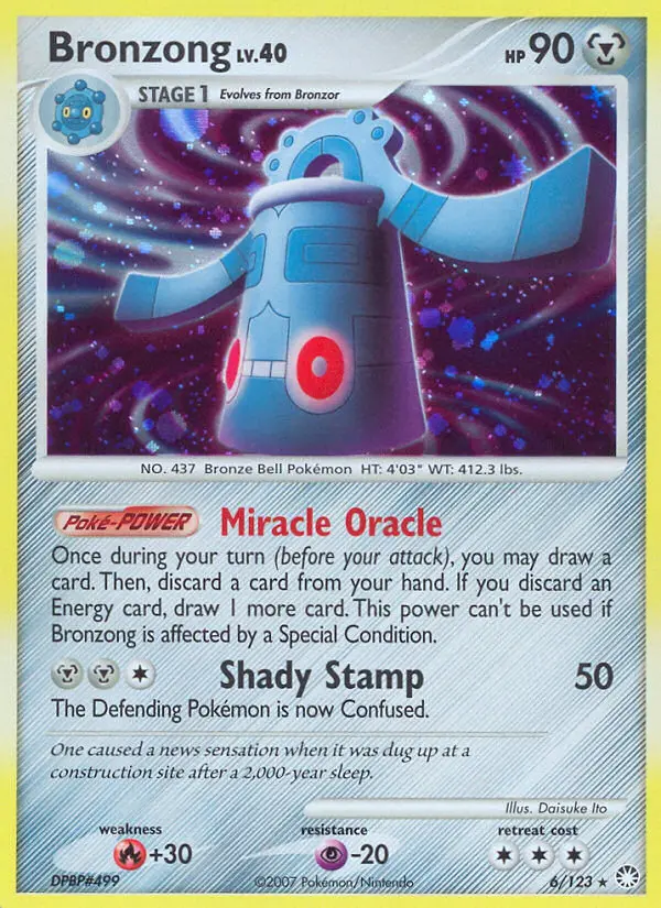 Bronzong Rare Holo Pokemon card #6 from Mysterious Treasures