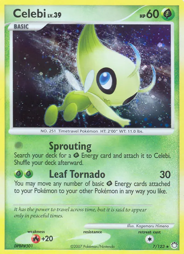 Celebi Rare Holo Pokemon card #7 from Mysterious Treasures