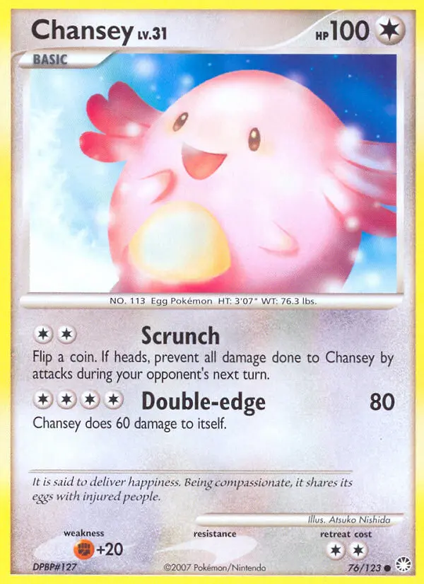 Chansey Common Pokemon card #76 from Mysterious Treasures