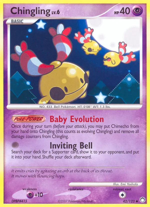 Chingling Uncommon Pokemon card #42 from Mysterious Treasures