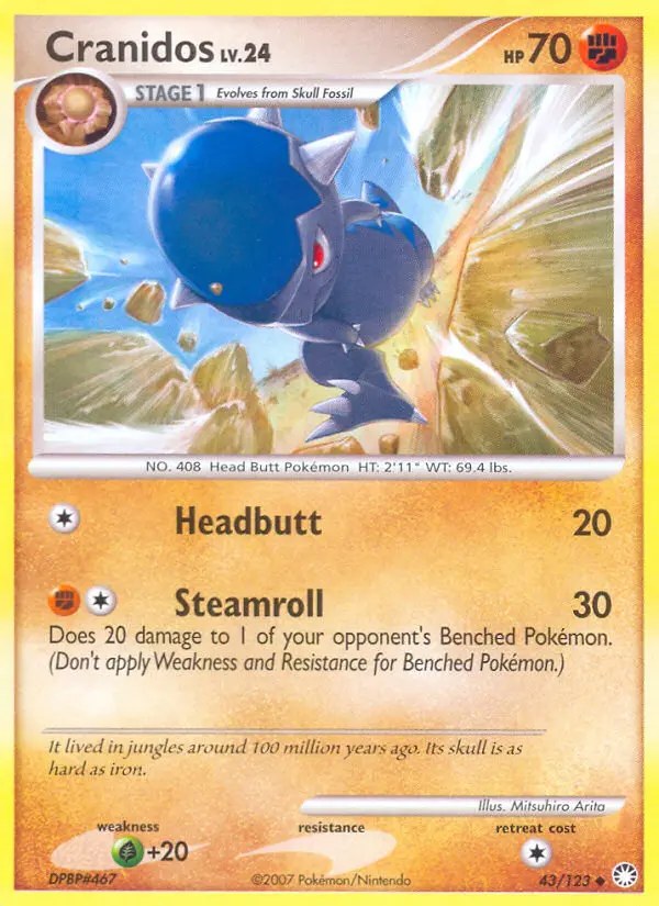 Cranidos Uncommon Pokemon card #43 from Mysterious Treasures