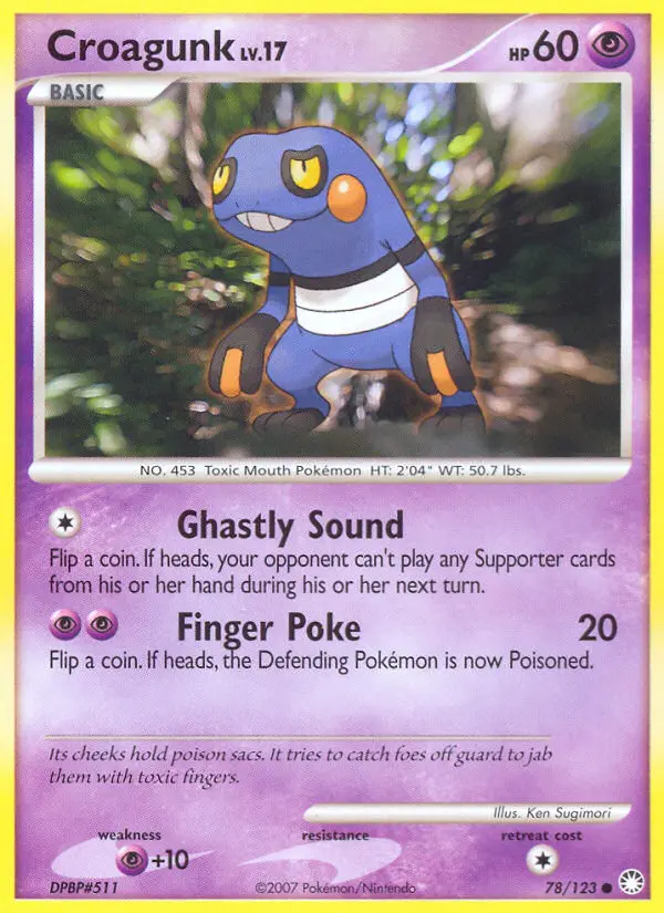 Croagunk Common Pokemon card #78 from Mysterious Treasures