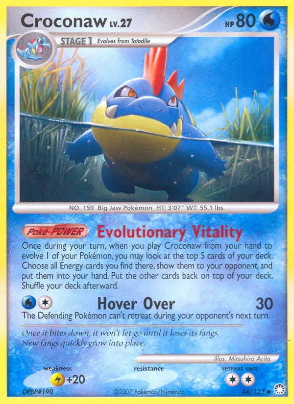 Croconaw Uncommon Pokemon card #44 from Mysterious Treasures