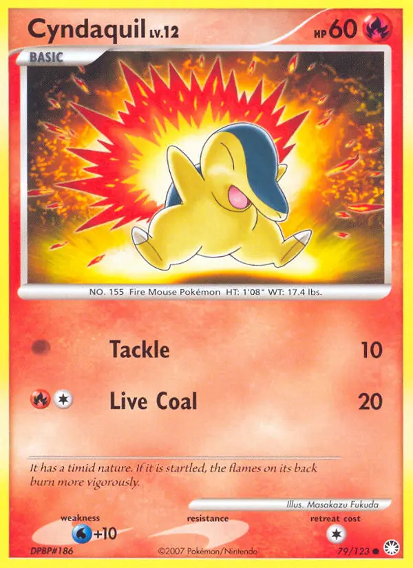 Cyndaquil Common Pokemon card #79 from Mysterious Treasures